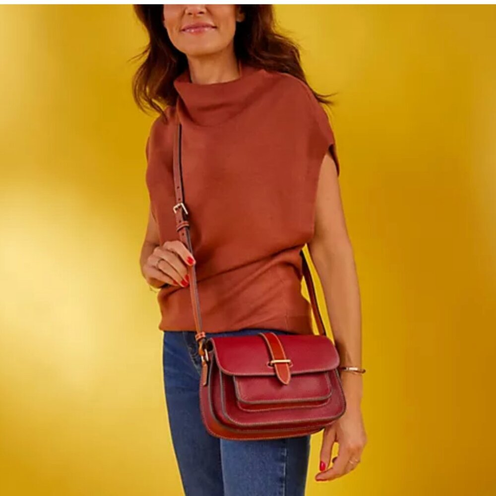 Dooney & Bourke Violet Florentine Leather Crossbody Bag - Picture 12 of 14